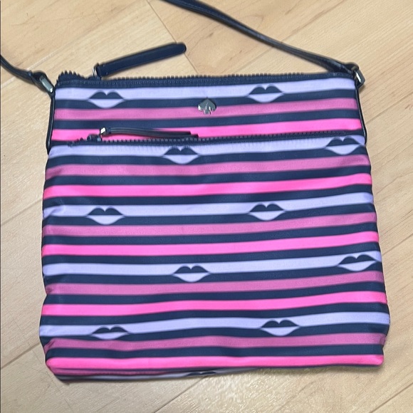 Kate Spade Navy and Pink Striped Crossbody Bag - Picture 2 of 7